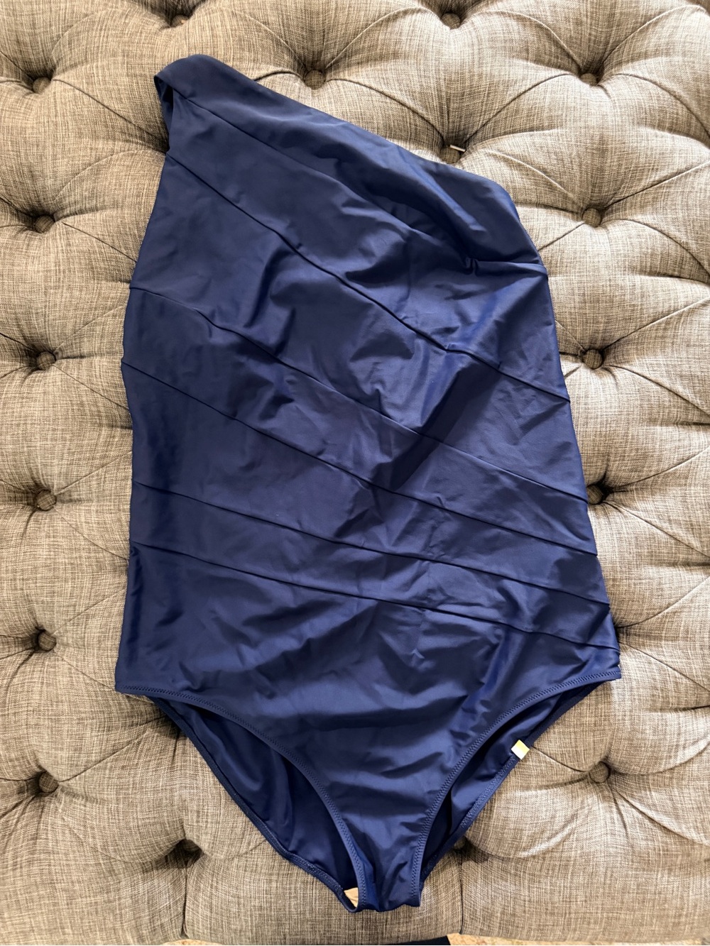 summersalt One-Shoulder Navy Ruched One-Piece Swimsuit